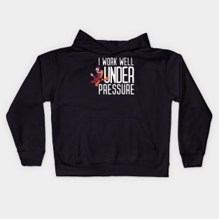 "I work well under pressure" funny diver text Kids Hoodie